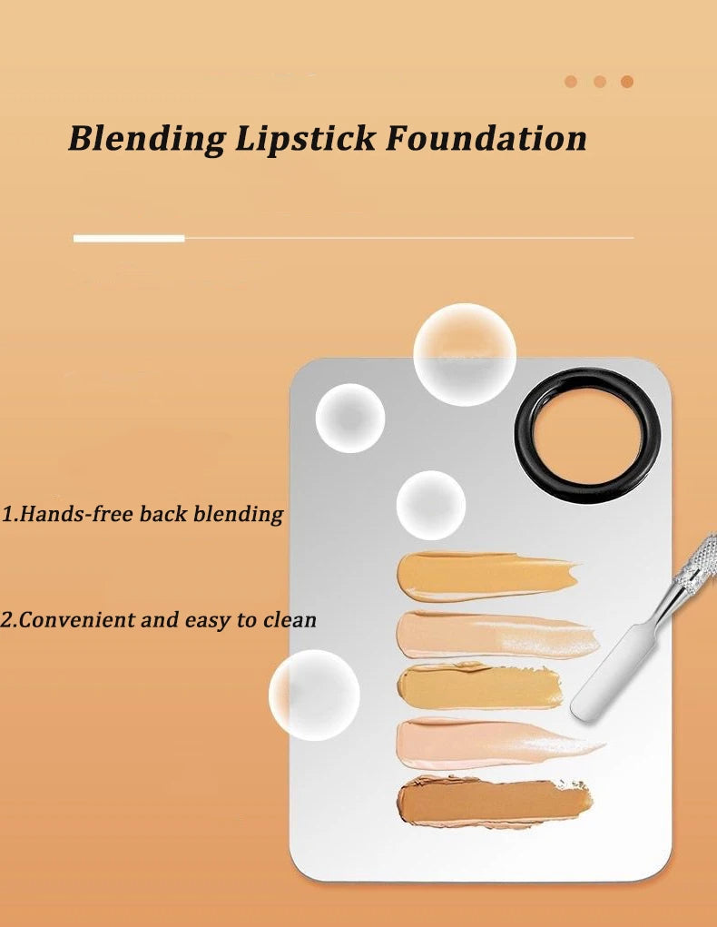 Pro Stainless Steel Makeup Mixing Palette & Spatula – Perfect for Foundation, Nails & More!