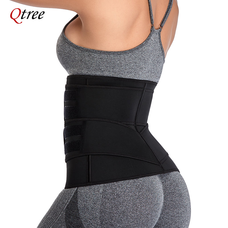 Qtree Plus Size Waist Trainer – Sweat Belt Corset for Slimming, Shaping & Workout Support