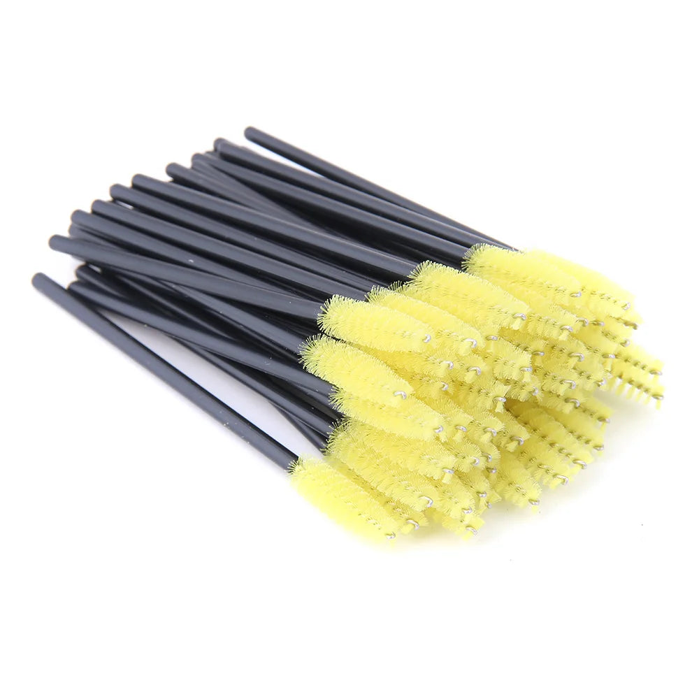 50pcs Disposable Lash & Brow Spoolies – Perfect for Extensions, Mascara & Makeup Application