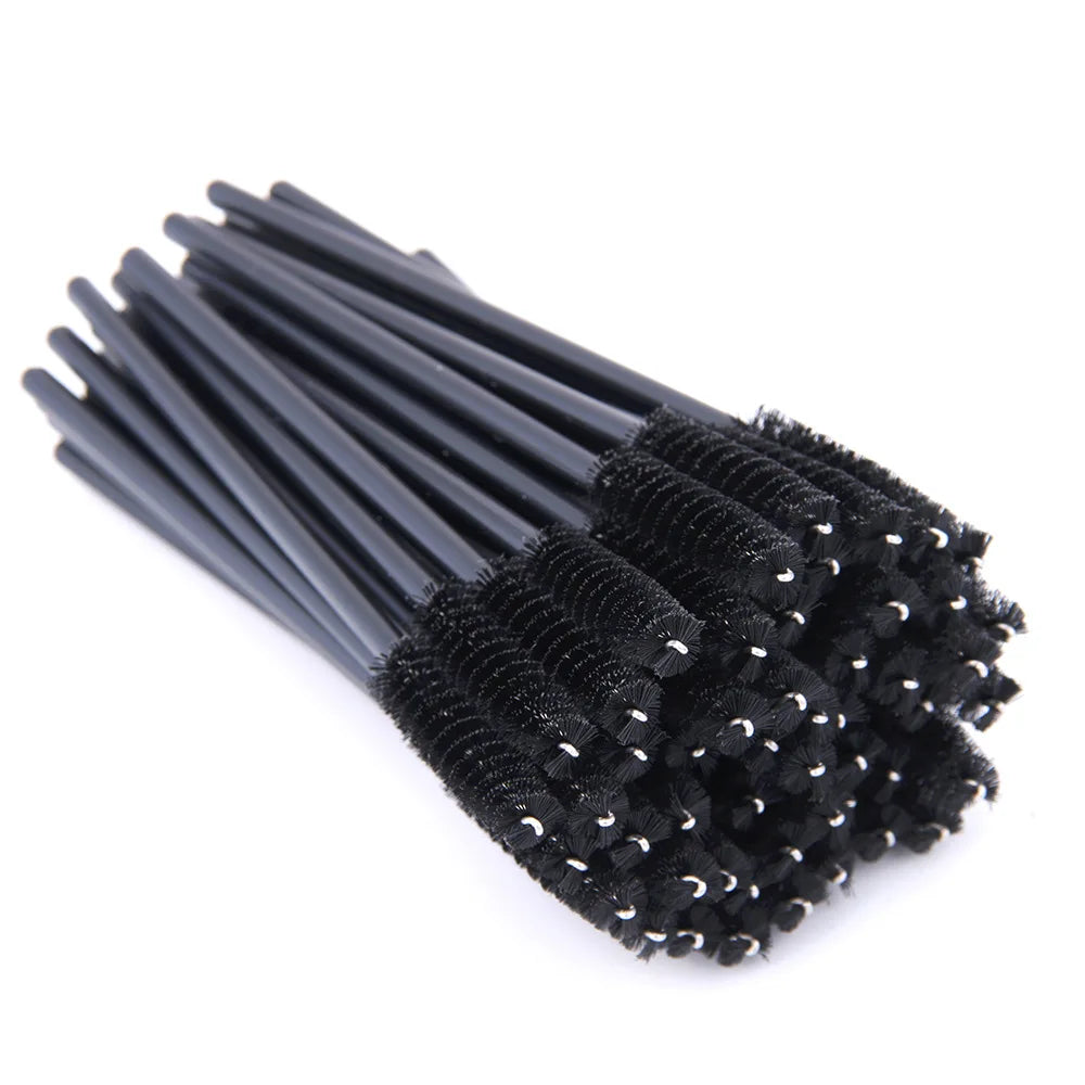 50pcs Disposable Lash & Brow Spoolies – Perfect for Extensions, Mascara & Makeup Application