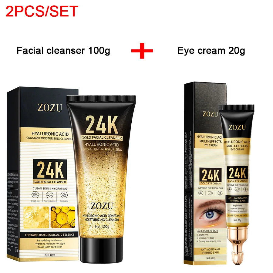 24K Gold Hyaluronic Eye Cream – Brightens Dark Circles & Firms Under-Eye Bags