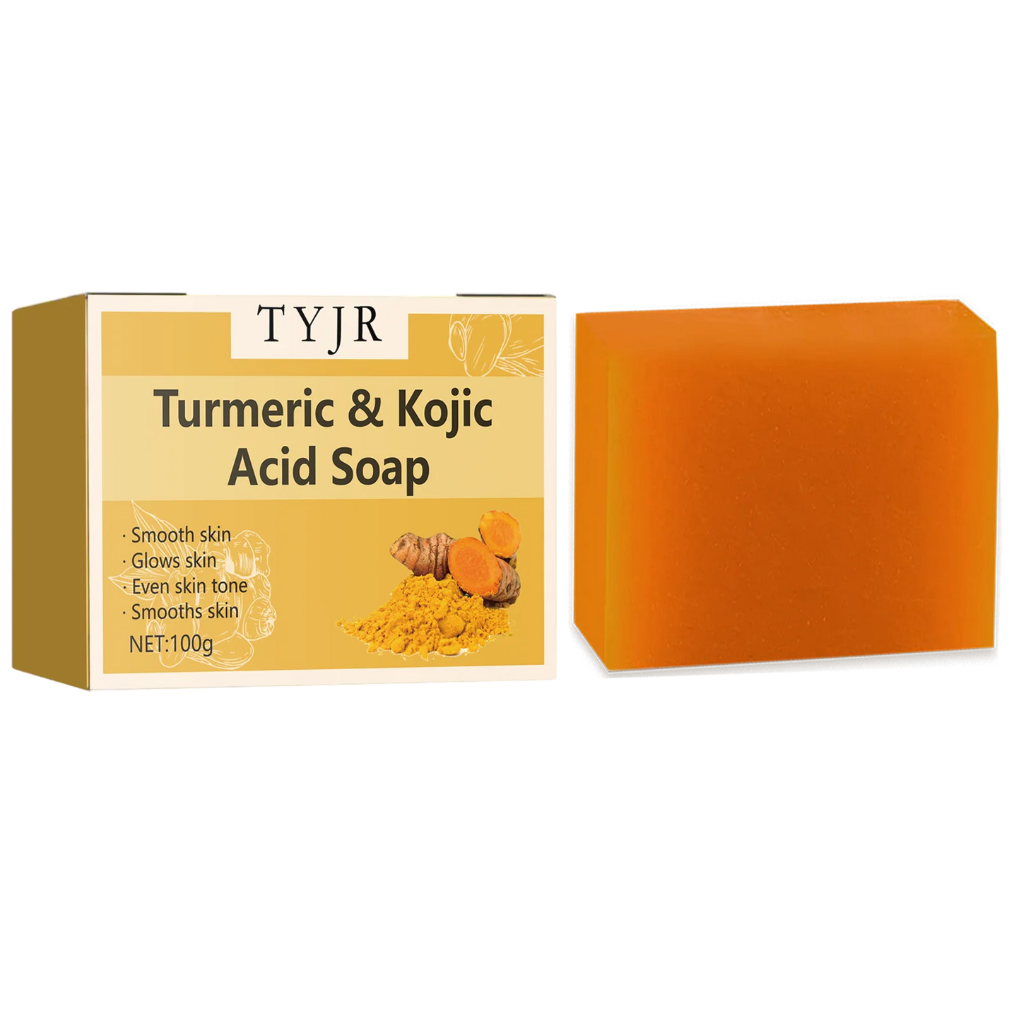 Turmeric & Kojic Acid Glow Soap โ Brightening Bar for Acne, Dark Spots & Even Skin Tone | 100g Face & Body Cleanser