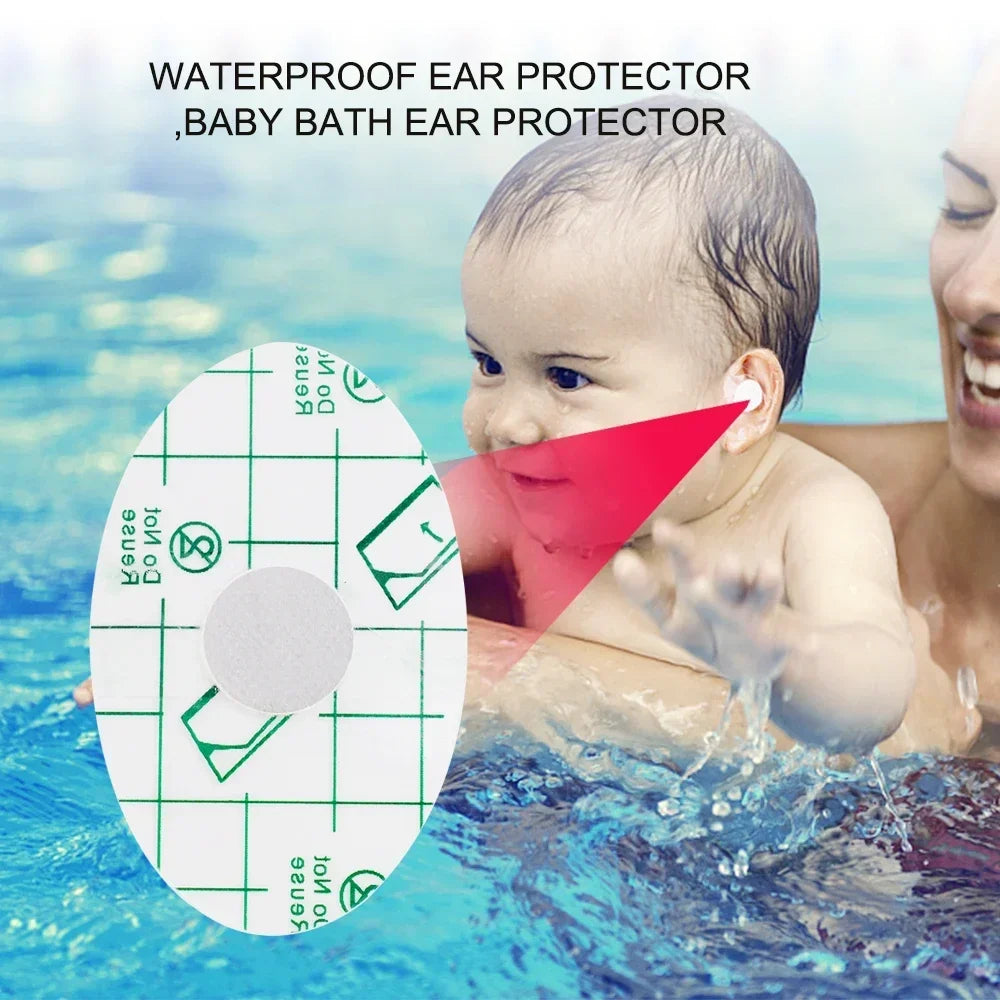 100pcs Waterproof Ear Protection Stickers – Adhesive Pads for Bathing, Showers & Swimming (Adult & Baby)