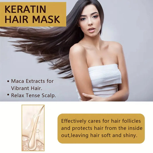 5-Second Keratin Hair Mask – Instant Repair for Damaged, Dry & Frizzy Hair | Deep Moisture, Shine & Silky Smooth Finish