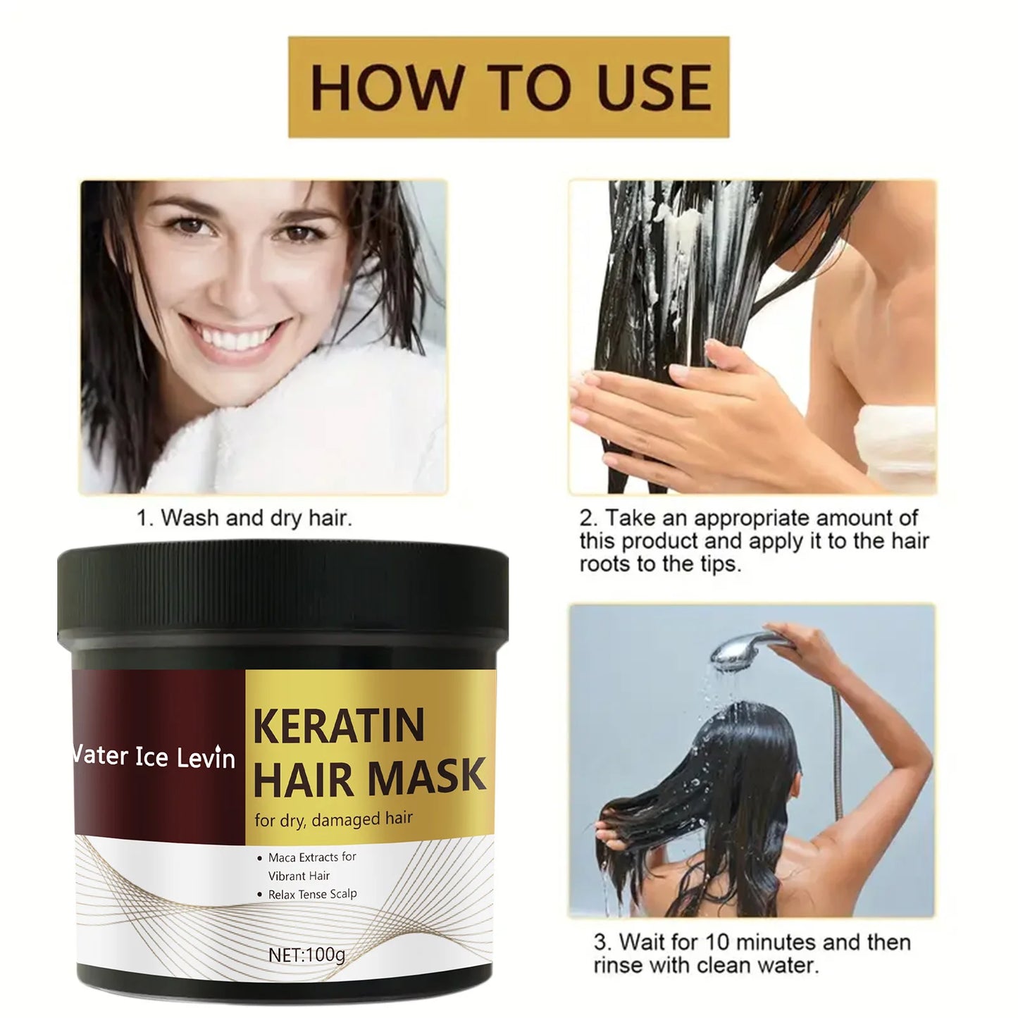 5-Second Keratin Hair Mask – Instant Repair for Damaged, Dry & Frizzy Hair | Deep Moisture, Shine & Silky Smooth Finish