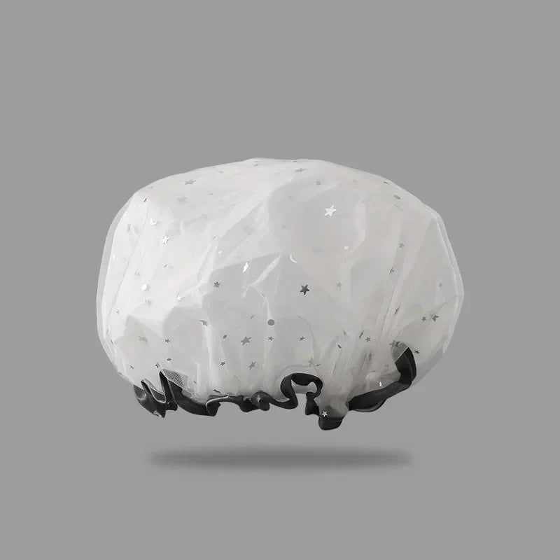 ReusableReusable Waterproof Shower Cap – Double-Layer Starry Sky Design for Bath, Kitchen & Hair Protection