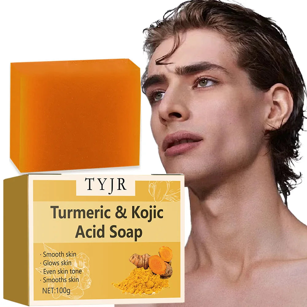 Turmeric & Kojic Acid Glow Soap โ Brightening Bar for Acne, Dark Spots & Even Skin Tone | 100g Face & Body Cleanser