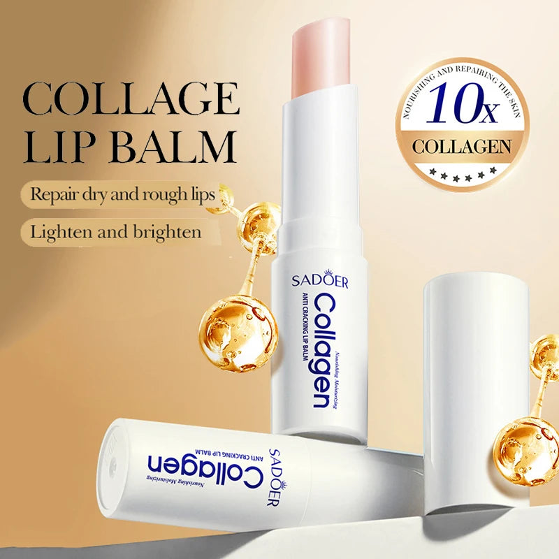 Collagen Lip Balm – Deep Moisture, Anti-Crack Repair & Lip Brightening | 10x Collagen Boost for Smooth, Youthful Lips