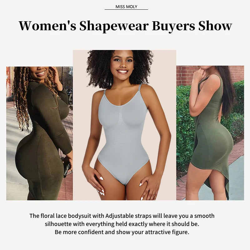 Women’s Sculpting Shapewear Bodysuit – Full Body Faja with Thong Back & Slimming Support