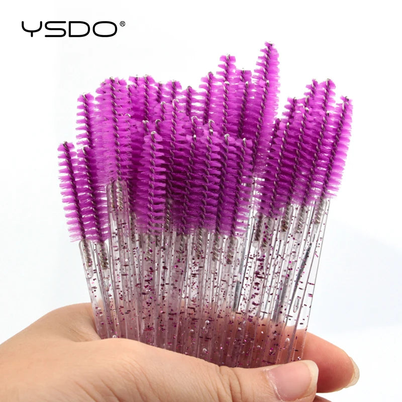 50pcs Disposable Lash & Brow Spoolies – Perfect for Extensions, Mascara & Makeup Application