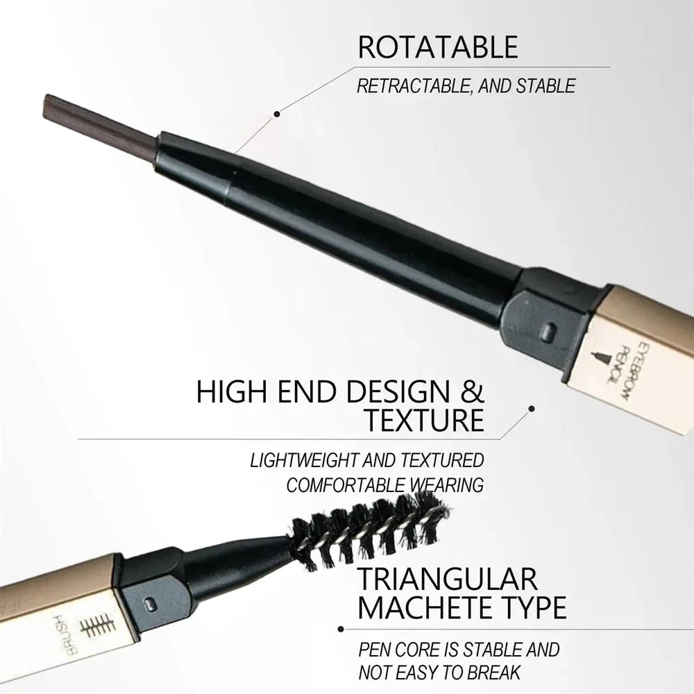 5-Colour Waterproof Eyebrow Pencil with Brush – Long-Lasting, Sweatproof & Smudge-Free Brow Definition