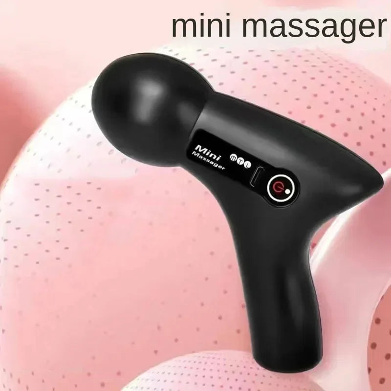 Mini LCD Massage Gun – 6-Head Portable Deep Tissue Massager for Neck, Back & Body Relief