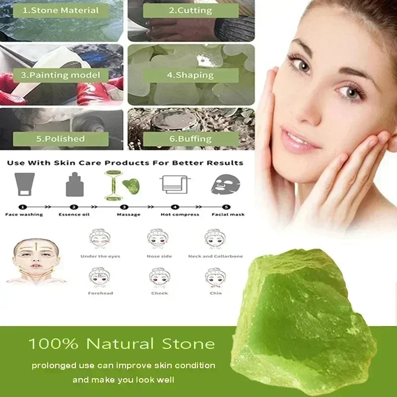 Jade Roller & Gua Sha Set – Natural Stone Facial & Body Massager for Lifting & Relaxation