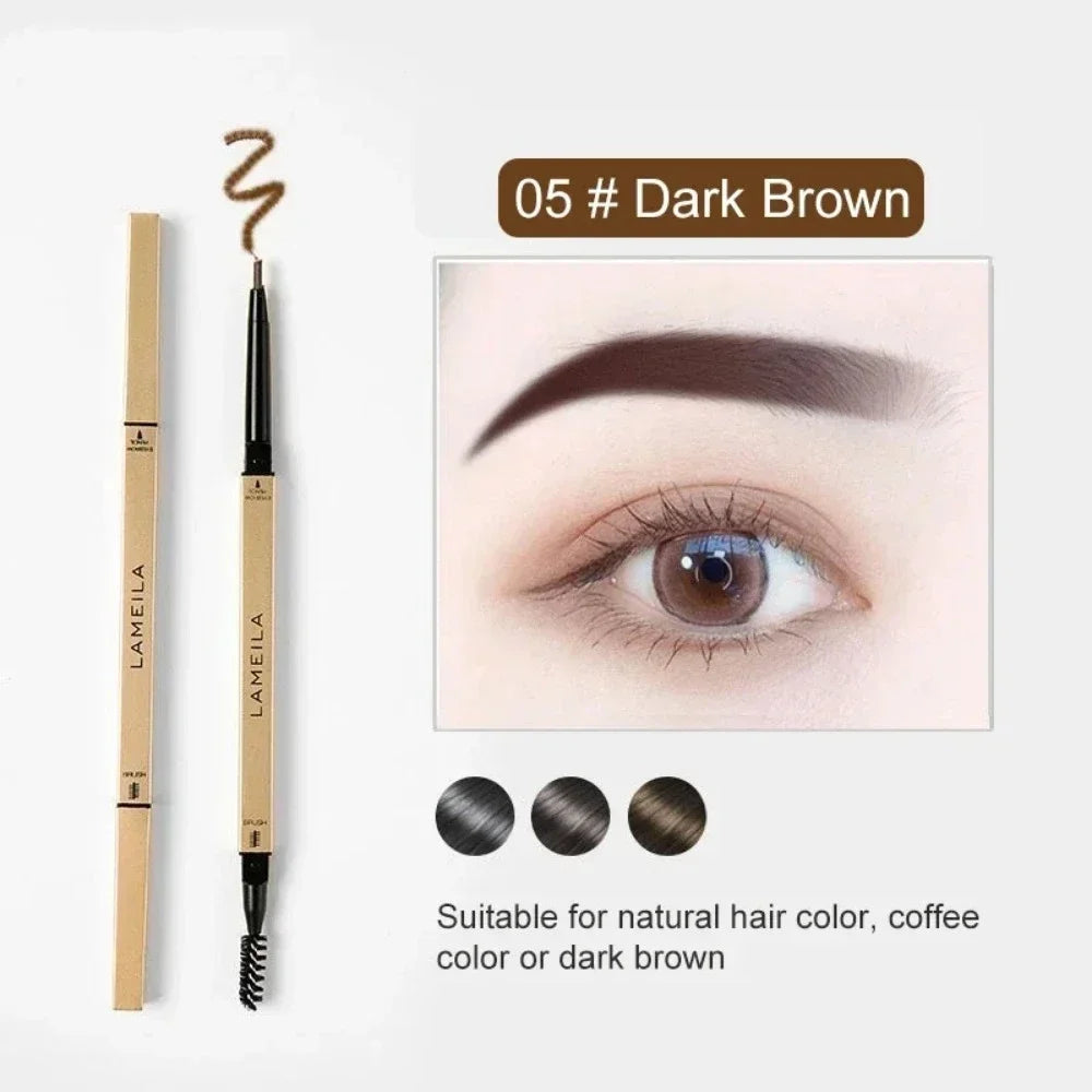 5-Colour Waterproof Eyebrow Pencil with Brush – Long-Lasting, Sweatproof & Smudge-Free Brow Definition