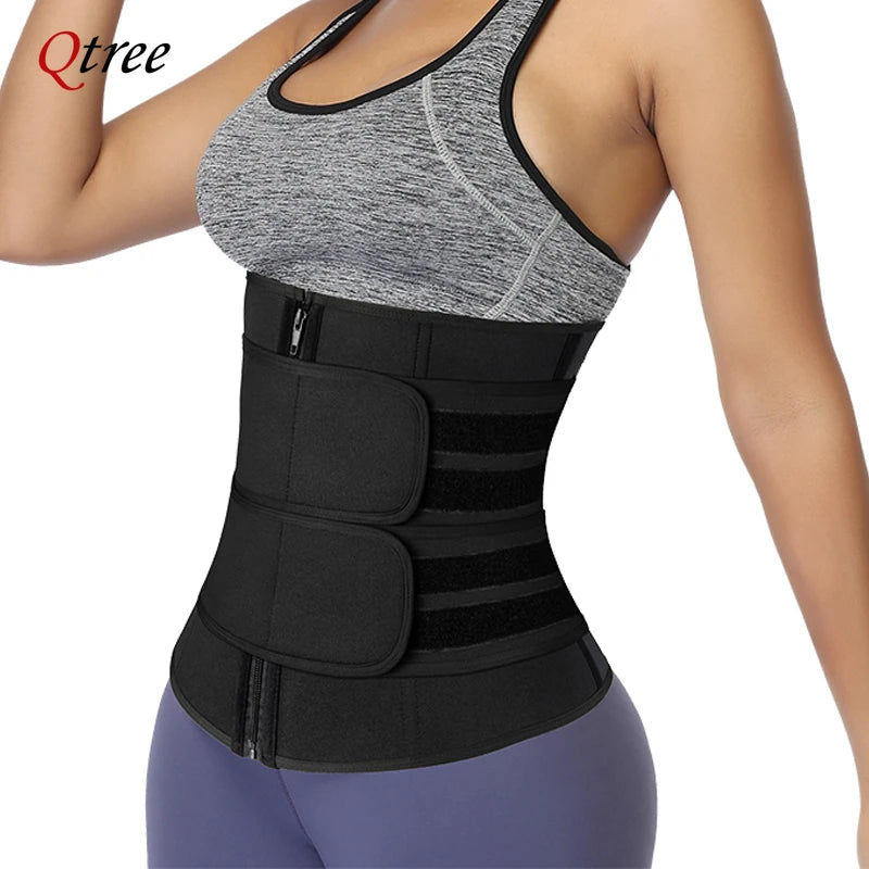 Qtree Plus Size Waist Trainer – Sweat Belt Corset for Slimming, Shaping & Workout Support