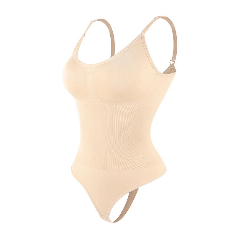 Women’s Sculpting Shapewear Bodysuit – Full Body Faja with Thong Back & Slimming Support