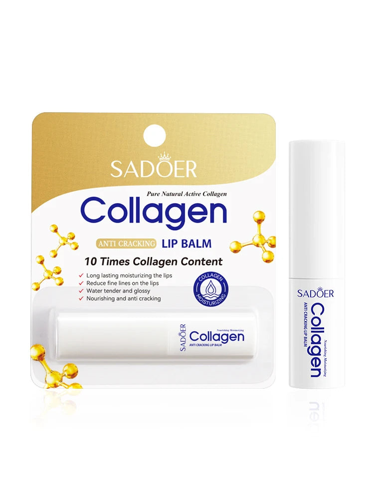 Collagen Lip Balm – Deep Moisture, Anti-Crack Repair & Lip Brightening | 10x Collagen Boost for Smooth, Youthful Lips