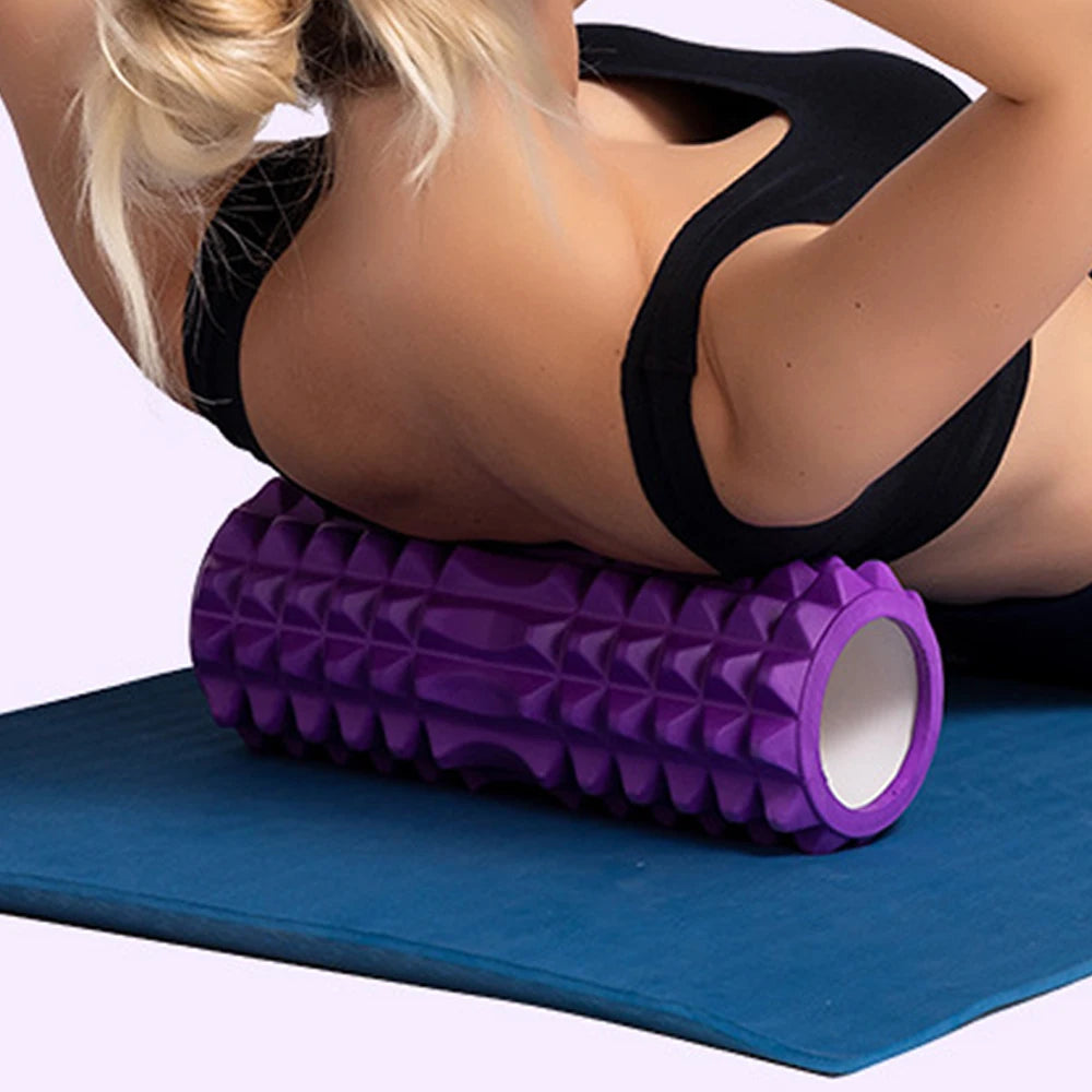 Foam Massage Roller – Hollow Grid Yoga Column for Deep Tissue Muscle Relief & Recovery