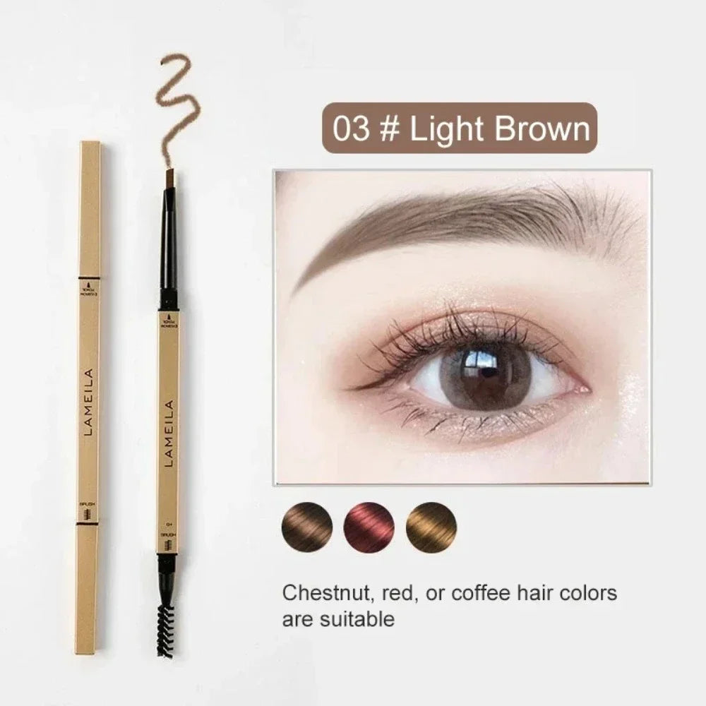 5-Colour Waterproof Eyebrow Pencil with Brush – Long-Lasting, Sweatproof & Smudge-Free Brow Definition