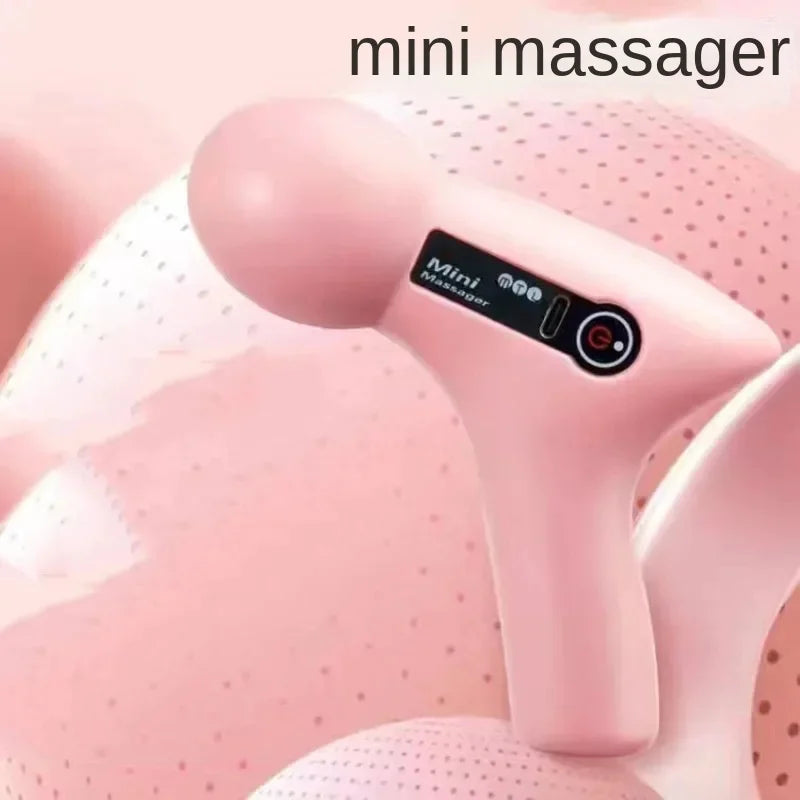 Mini LCD Massage Gun – 6-Head Portable Deep Tissue Massager for Neck, Back & Body Relief