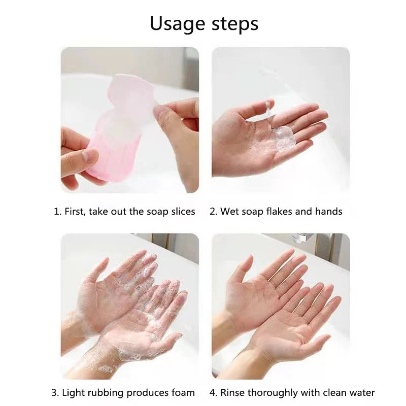 40/60/100pcs Portable Soap Paper Sheets – Travel-Friendly Foaming Hand Wash Tabs for On-the-Go Hygiene