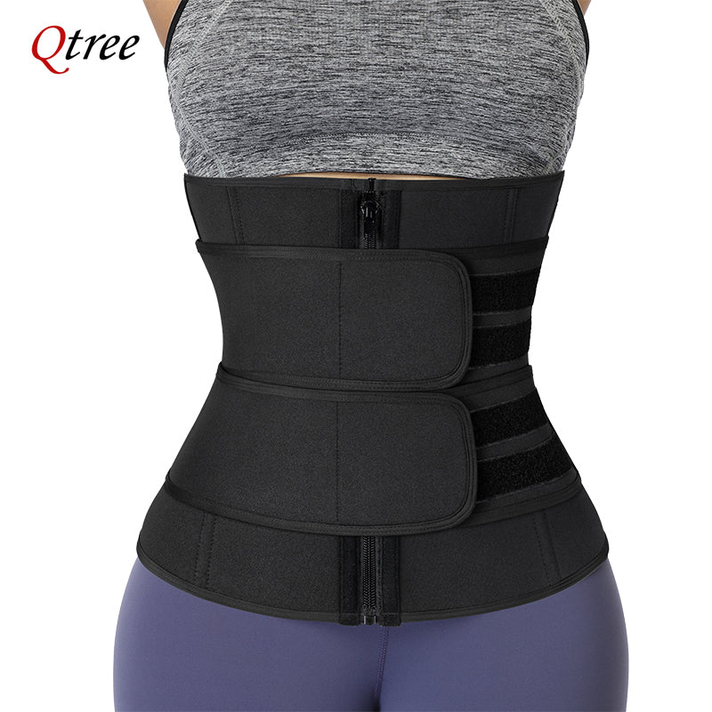 Qtree Plus Size Waist Trainer – Sweat Belt Corset for Slimming, Shaping & Workout Support