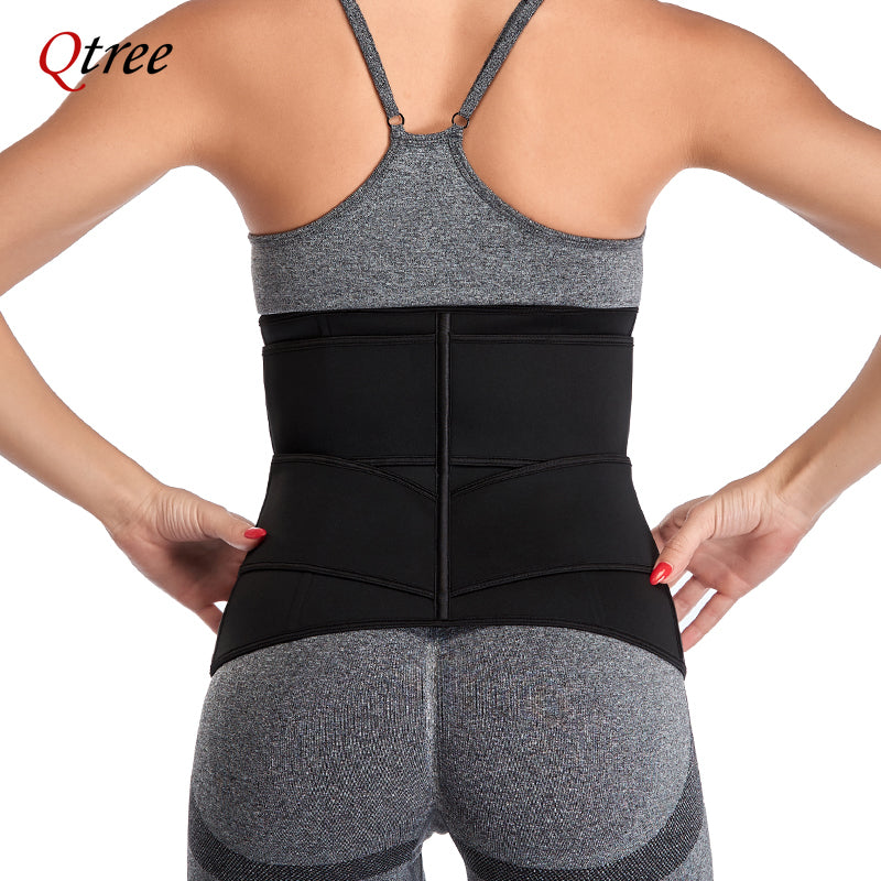 Qtree Plus Size Waist Trainer – Sweat Belt Corset for Slimming, Shaping & Workout Support