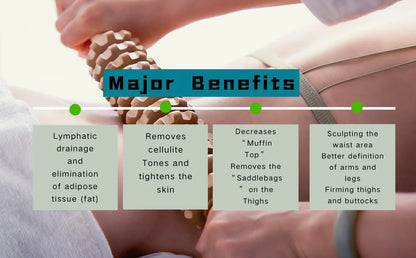 Deep Tissue Wooden Massage Roller – Anti-Cellulite Therapy Stick for Body Sculpting