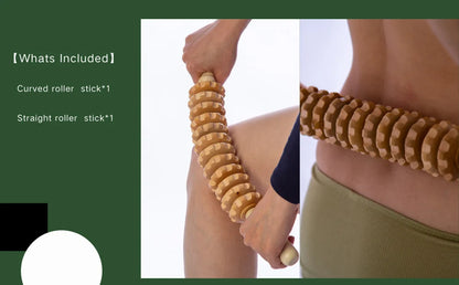 Deep Tissue Wooden Massage Roller – Anti-Cellulite Therapy Stick for Body Sculpting