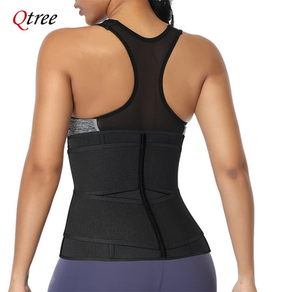 Qtree Plus Size Waist Trainer – Sweat Belt Corset for Slimming, Shaping & Workout Support