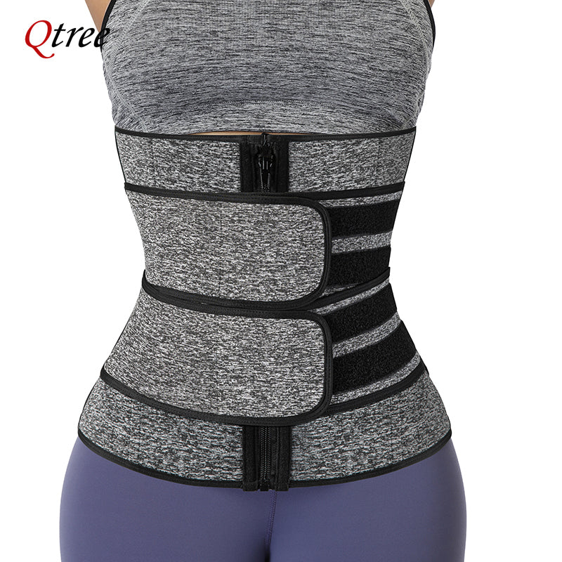 Qtree Plus Size Waist Trainer – Sweat Belt Corset for Slimming, Shaping & Workout Support