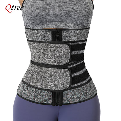 Qtree Plus Size Waist Trainer – Sweat Belt Corset for Slimming, Shaping & Workout Support