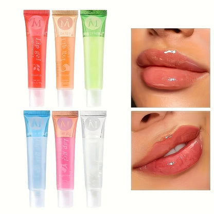 6-Piece Lip Gloss Gift Set – Clear & Flavoured Plumping Oils with VE, Rosehip, Argan & More