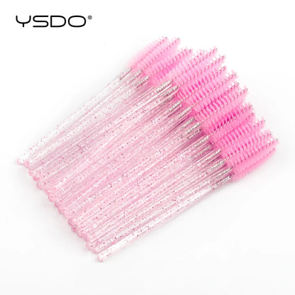 50pcs Disposable Lash & Brow Spoolies – Perfect for Extensions, Mascara & Makeup Application