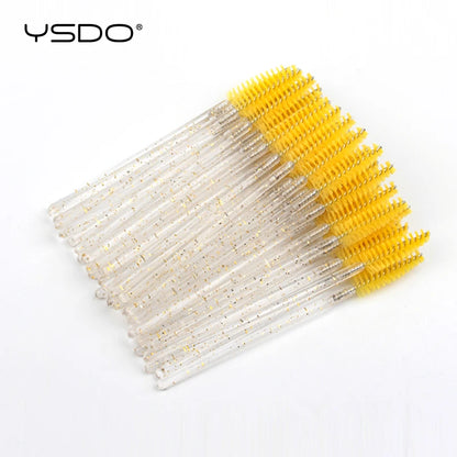 50pcs Disposable Lash & Brow Spoolies – Perfect for Extensions, Mascara & Makeup Application