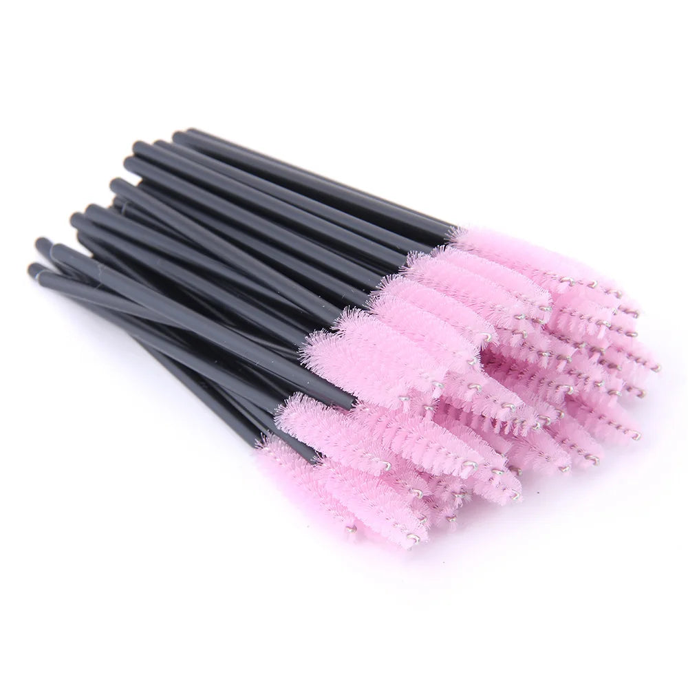 50pcs Disposable Lash & Brow Spoolies – Perfect for Extensions, Mascara & Makeup Application