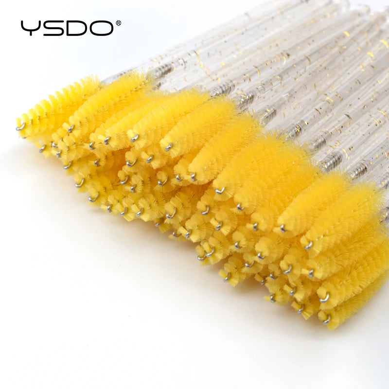 50pcs Disposable Lash & Brow Spoolies – Perfect for Extensions, Mascara & Makeup Application