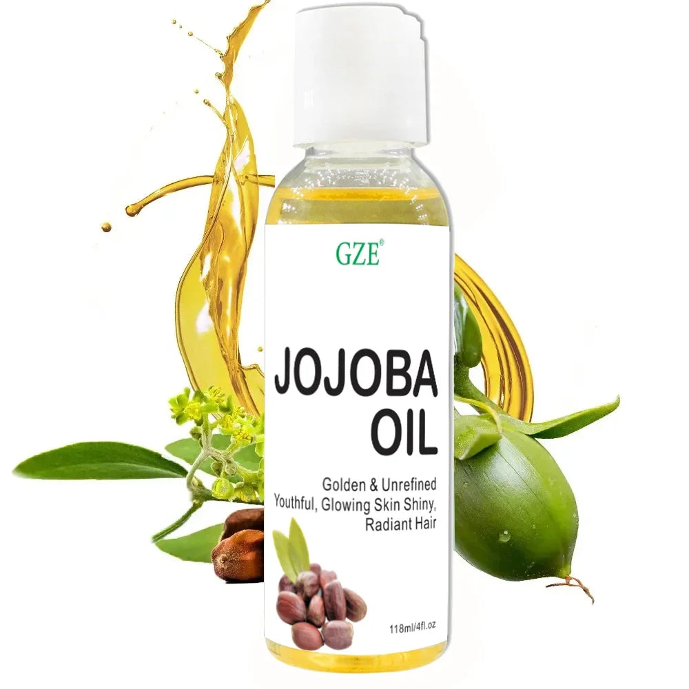 100% Pure Organic Jojoba Oil – Cold Pressed, Hexane-Free Moisturiser for Face, Hair, Skin & Nails (Youthful Glow)