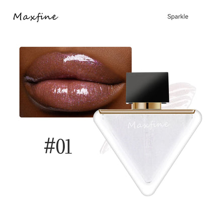 Maxfine Moisturising Triangle Lip Oil – Crystal Shine Lip Gloss for Natural Plump & Glossy Finish | Hydrating Lip Enhancer