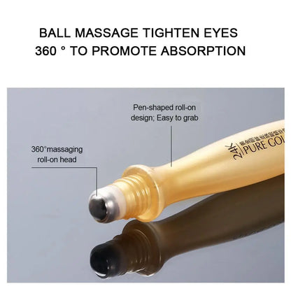 24K Gold Eye Roller Serum – Hydrating & Brightening Formula for Dark Circles & Puffiness (15ml)