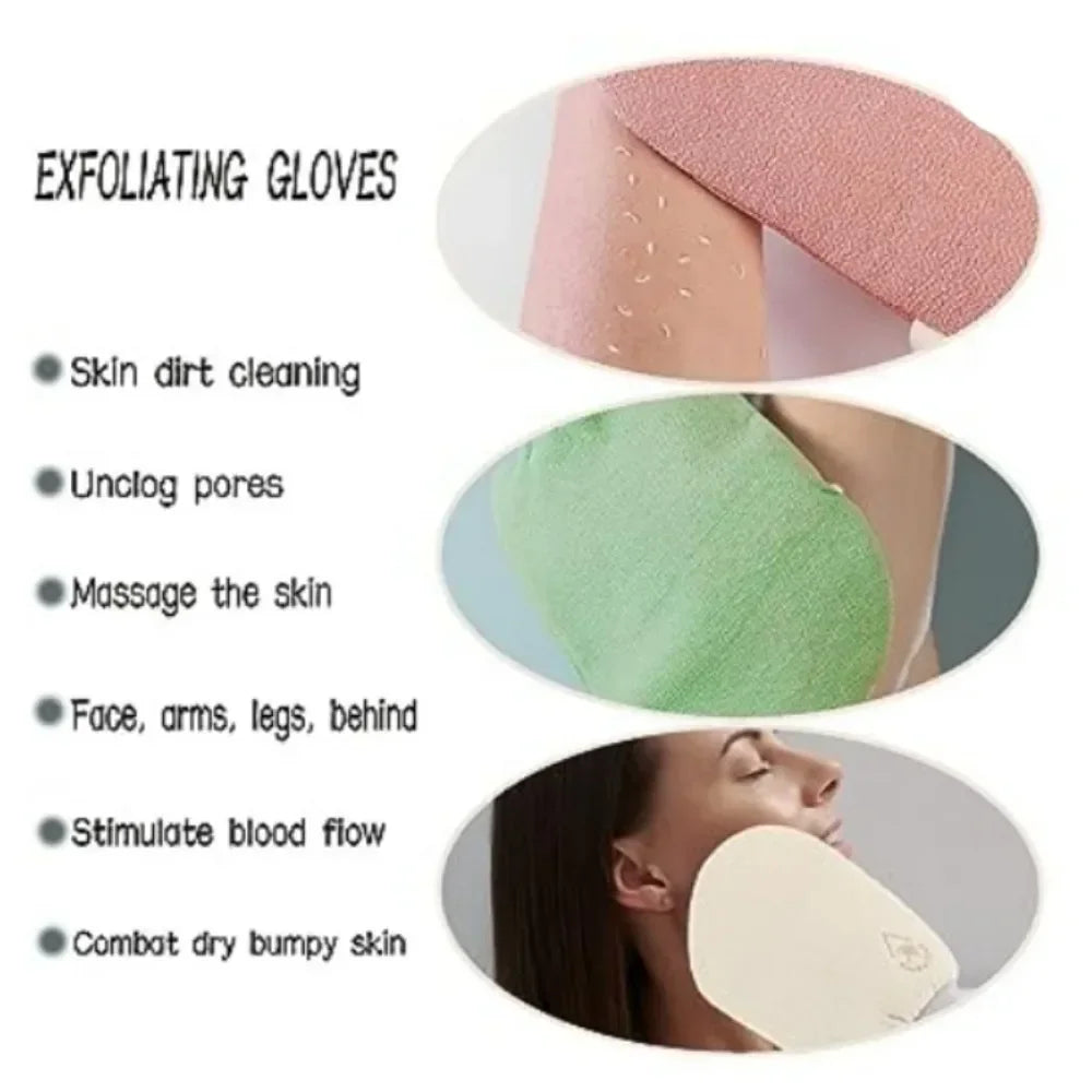 Exfoliating Spa Bath Gloves – Deep Body Scrub Mitts for Smooth, Radiant Skin | Reusable Shower & Massage Gloves