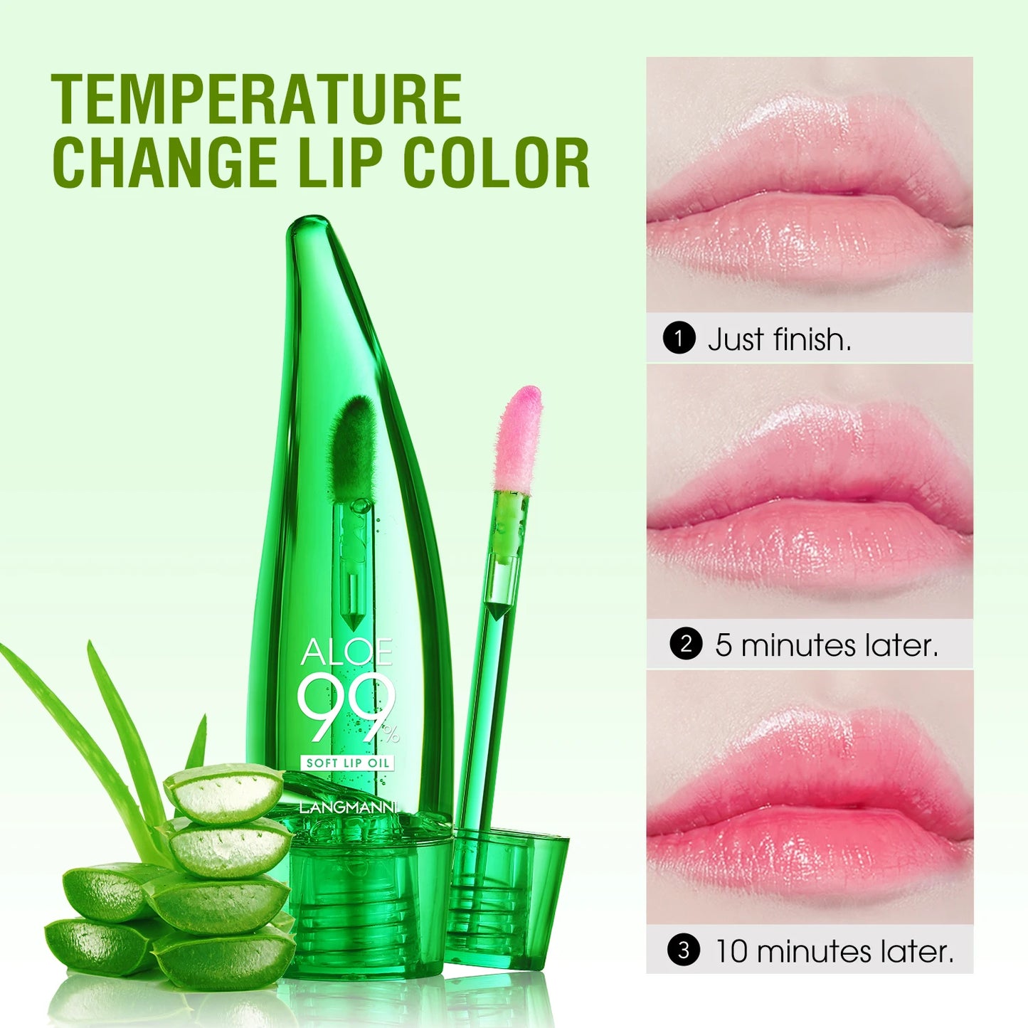 Aloe Vera Colour-Changing Lip Oil – Temperature-Activated Gloss for Soft, Rosy, Hydrated Lips