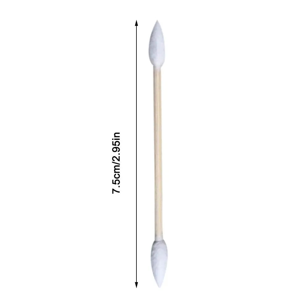 100pcs Eco-Friendly Dual-Tip Cotton Buds – Precision Bamboo Sticks for Makeup & Detail Cleaning