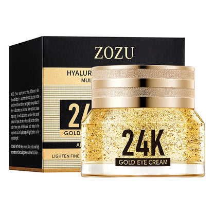 24K Gold Eye Cream with Hyaluronic Acid – Targets Dark Circles, Puffiness & Fine Lines