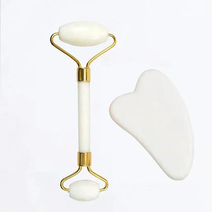 Jade Roller & Gua Sha Set – Natural Stone Facial & Body Massager for Lifting & Relaxation