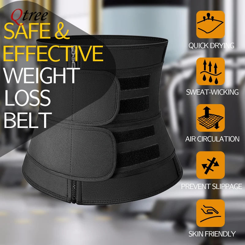 Qtree Plus Size Waist Trainer – Sweat Belt Corset for Slimming, Shaping & Workout Support
