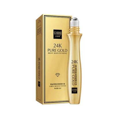 24K Gold Eye Roller Serum – Hydrating & Brightening Formula for Dark Circles & Puffiness (15ml)