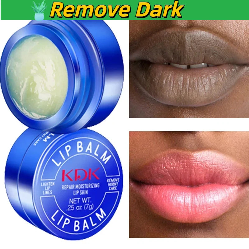 Dark Lip Corrector Balm – Aloe Repair Mask for Lightening Pigmentation & Moisturising Lips (Blue Jar)
