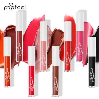 POPFEEEL™ High-Impact Lip Glaze – Bold Black Gloss, Smudge-Free, Long-Lasting & Cup-Resistant Shine