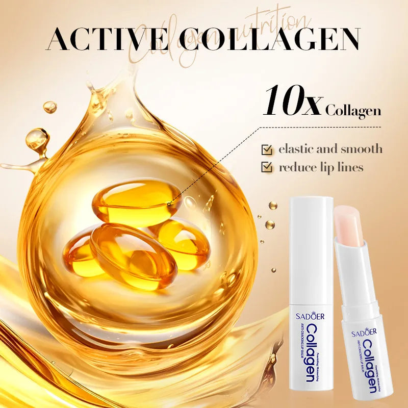 Collagen Lip Balm – Deep Moisture, Anti-Crack Repair & Lip Brightening | 10x Collagen Boost for Smooth, Youthful Lips